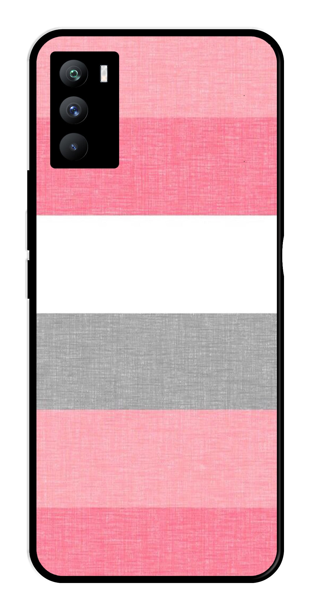Pink Pattern Metal Mobile Case for iQOO 9 SE 5G   (Design No -23)