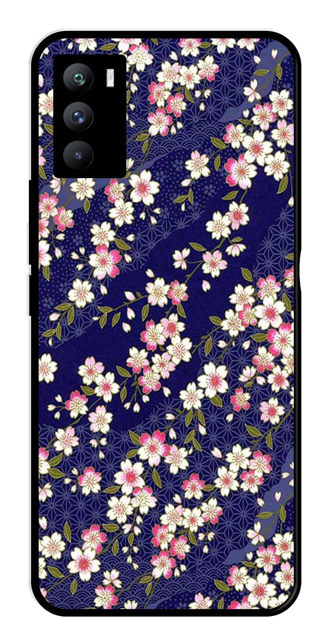 Flower Design Metal Mobile Case for iQOO 9 SE 5G   (Design No -25)