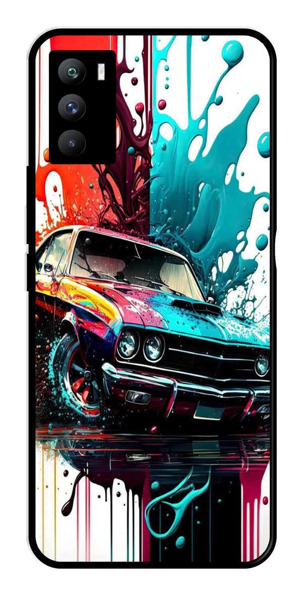 Vintage Car Metal Mobile Case for iQOO 9 SE 5G   (Design No -29)