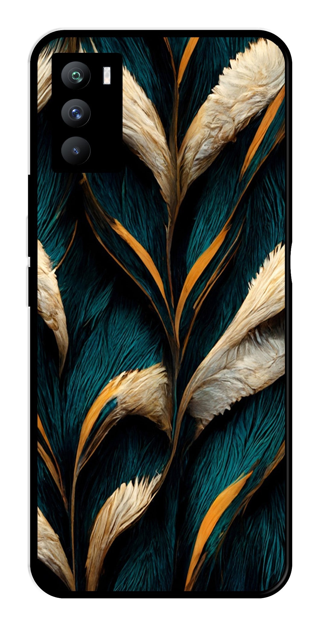 Feathers Metal Mobile Case for iQOO 9 SE 5G   (Design No -30)