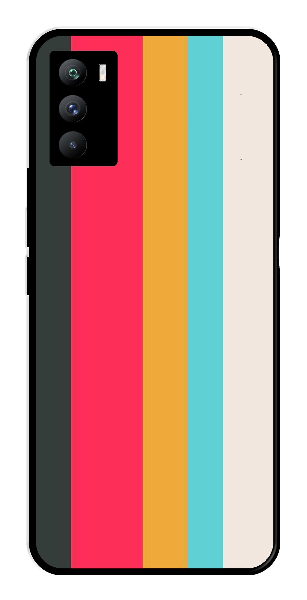 Muted Rainbow Metal Mobile Case for iQOO 9 SE 5G   (Design No -31)