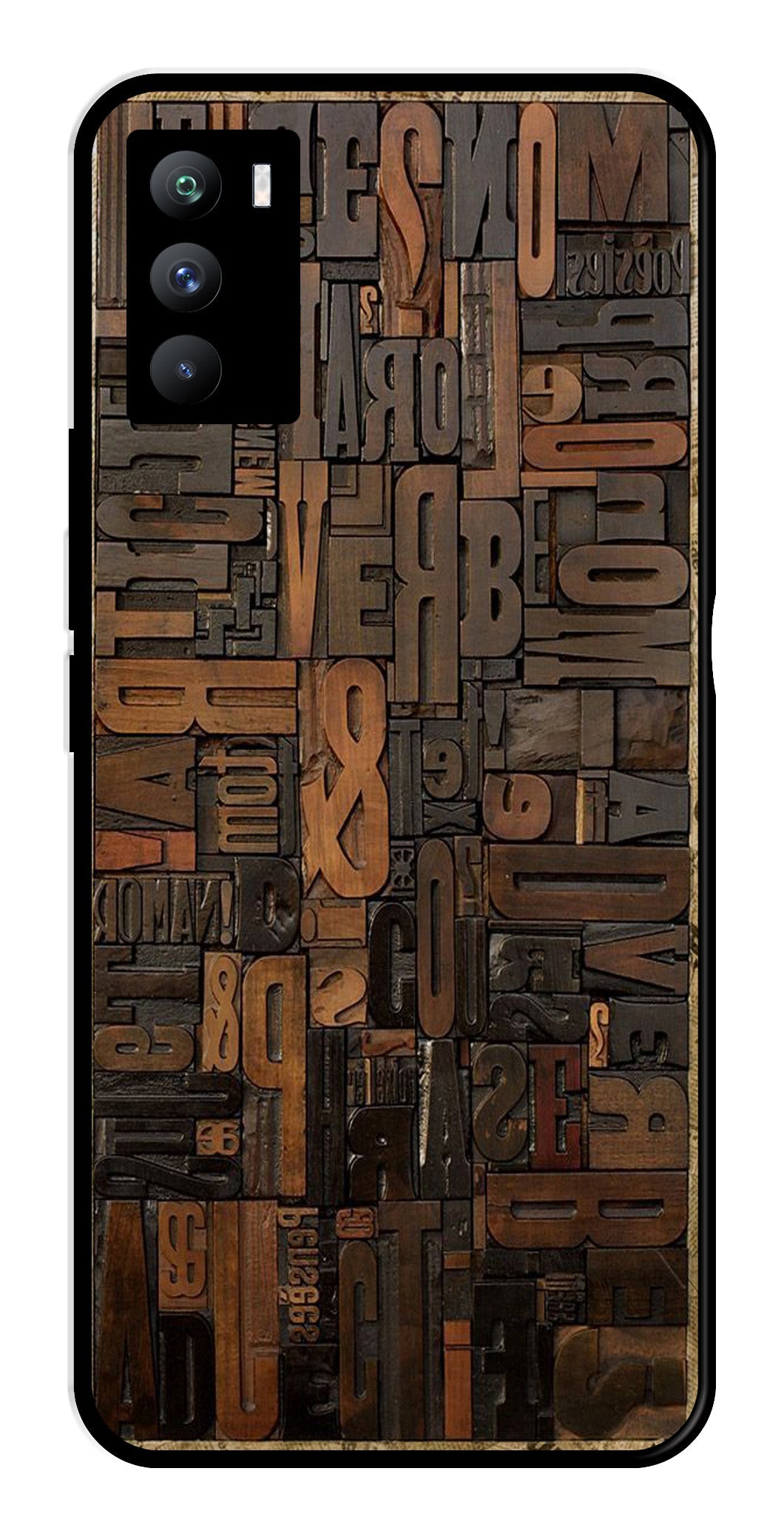 Alphabets Metal Mobile Case for iQOO 9 SE 5G   (Design No -32)