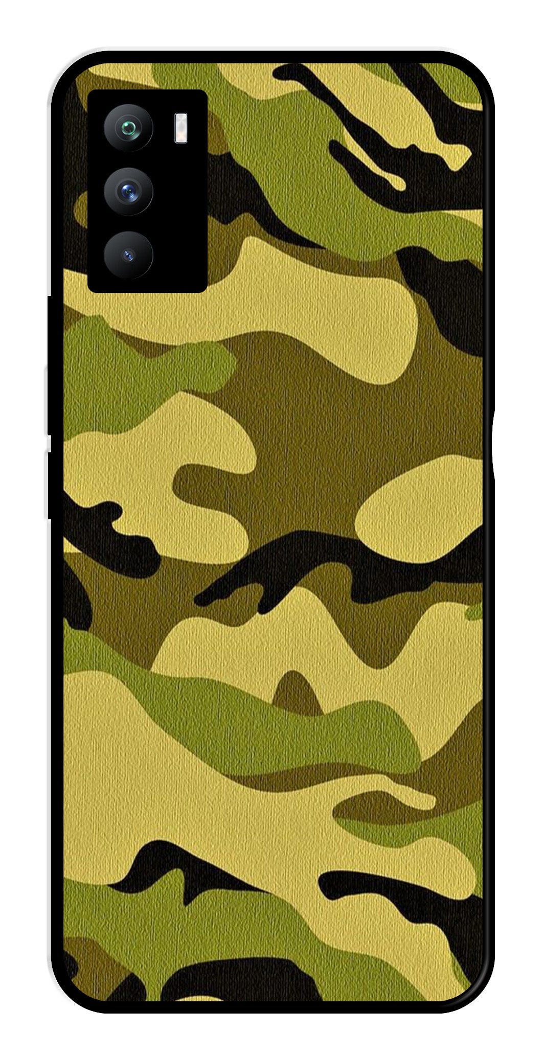 Army Pattern Metal Mobile Case for iQOO 9 SE 5G   (Design No -35)