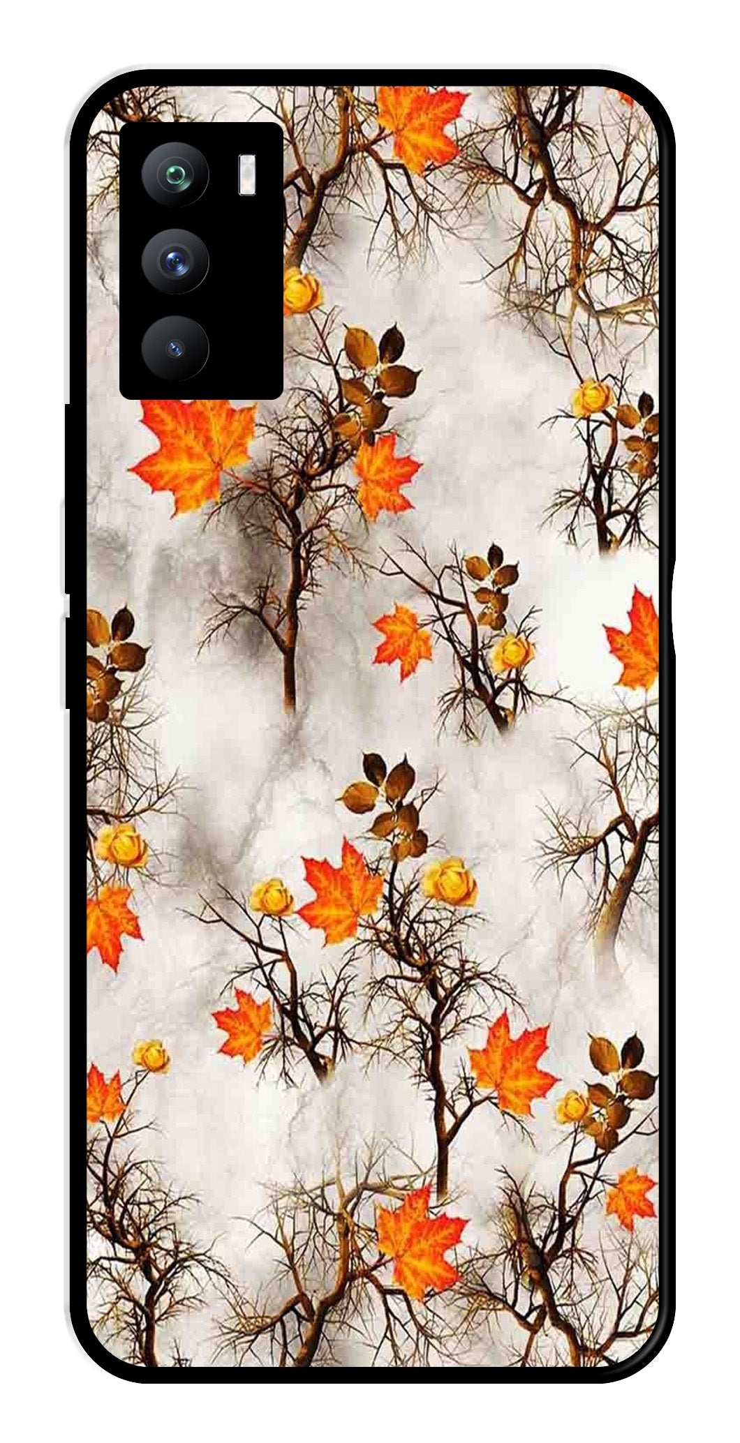 Autumn leaves Metal Mobile Case for iQOO 9 SE 5G   (Design No -55)