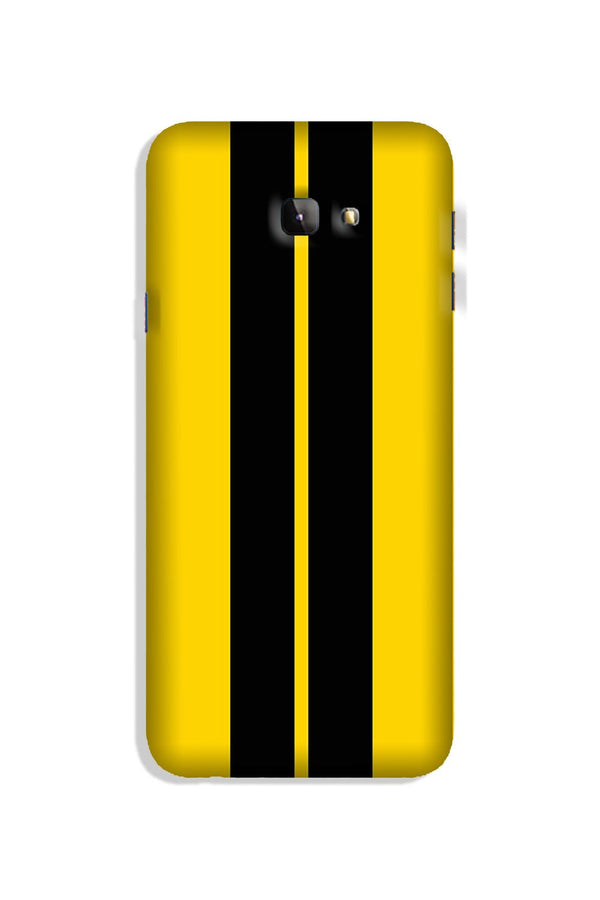 Black Yellow Pattern Mobile Back Case for Galaxy J4 Plus (Design - 377)
