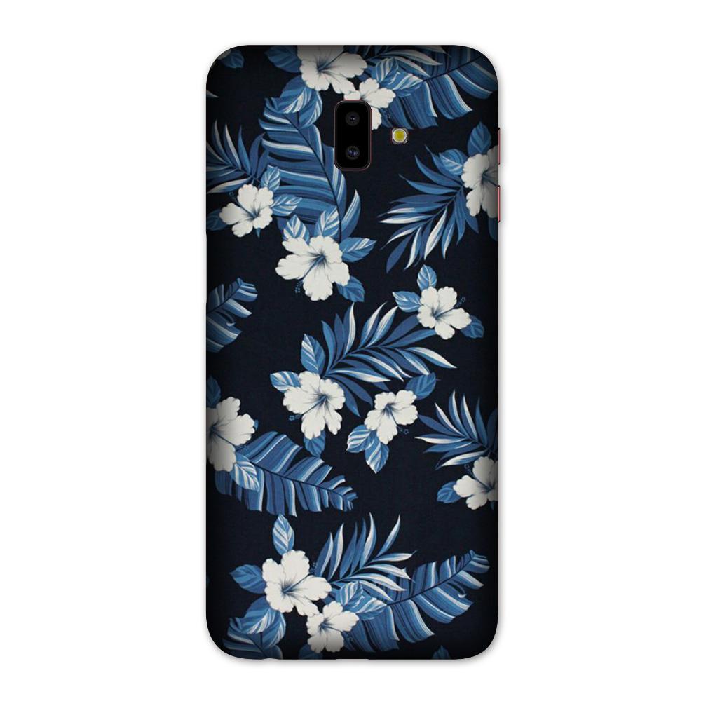 White flowers Blue Background2 Case for Galaxy J6 Plus