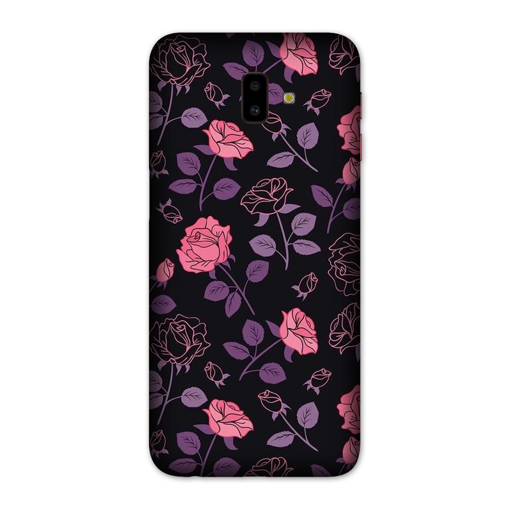 Rose Black Background Case for Galaxy J6 Plus