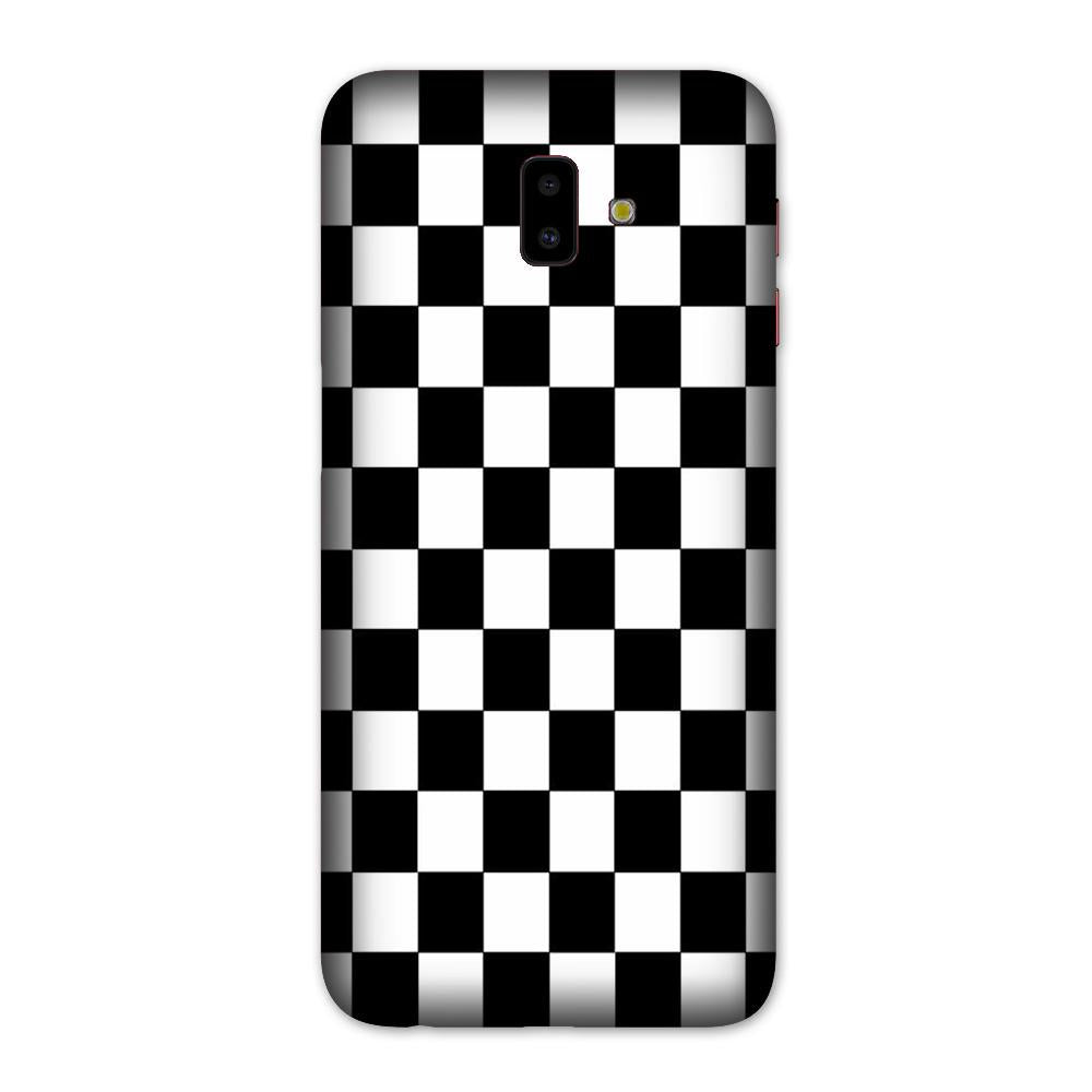 Black White Boxes Mobile Back Case for Galaxy J6 Plus (Design - 372)