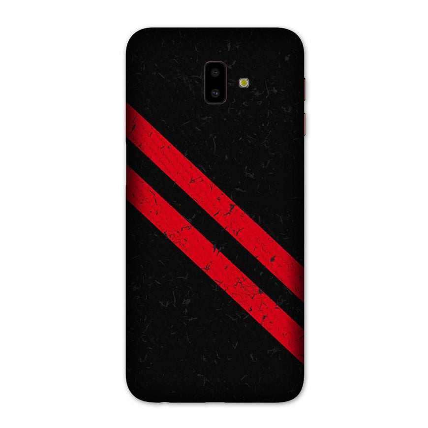 Black Red Pattern Mobile Back Case for Galaxy J6 Plus (Design - 373)