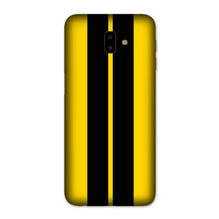 Black Yellow Pattern Mobile Back Case for Galaxy J6 Plus (Design - 377)