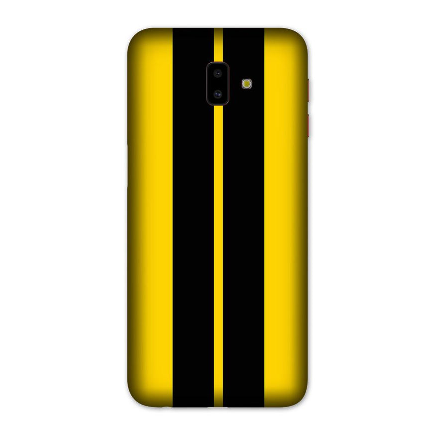 Black Yellow Pattern Mobile Back Case for Galaxy J6 Plus (Design - 377)