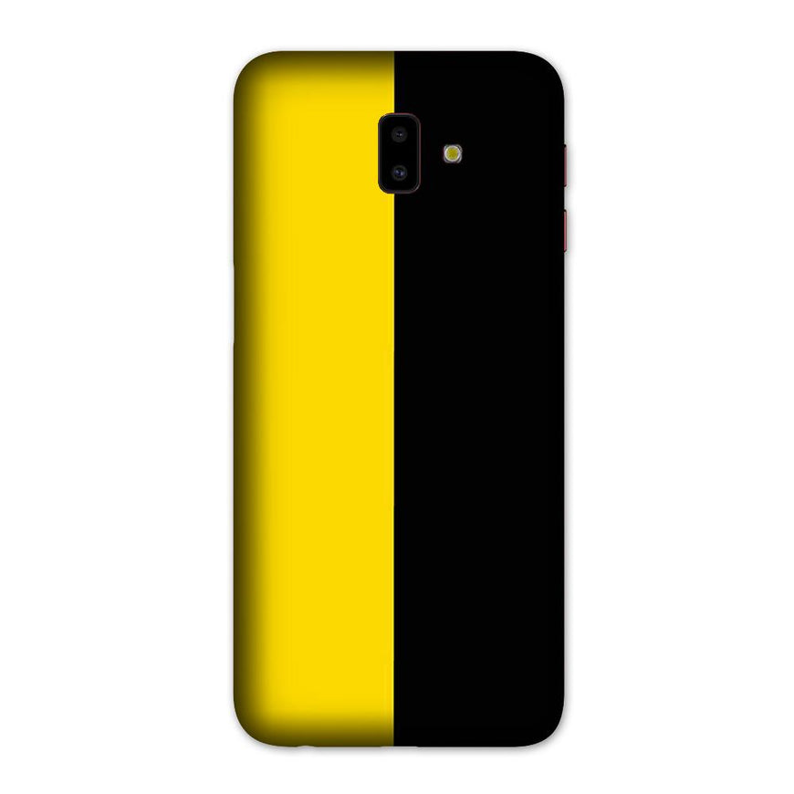 Black Yellow Pattern Mobile Back Case for Galaxy J6 Plus (Design - 397)