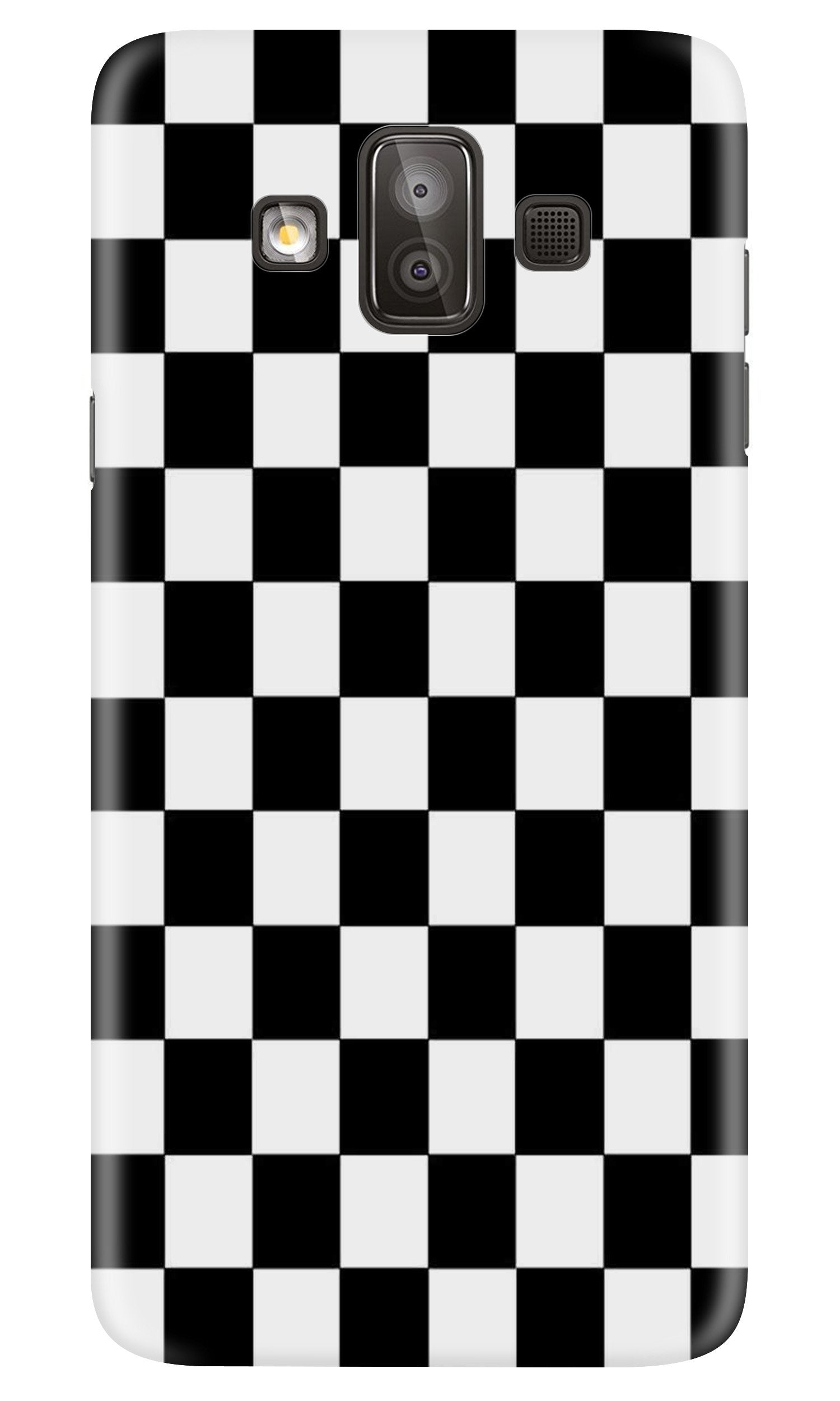 Black White Boxes Mobile Back Case for Galaxy J7 Duo (Design - 372)