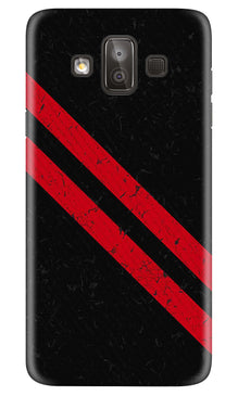 Black Red Pattern Mobile Back Case for Galaxy J7 Duo (Design - 373)
