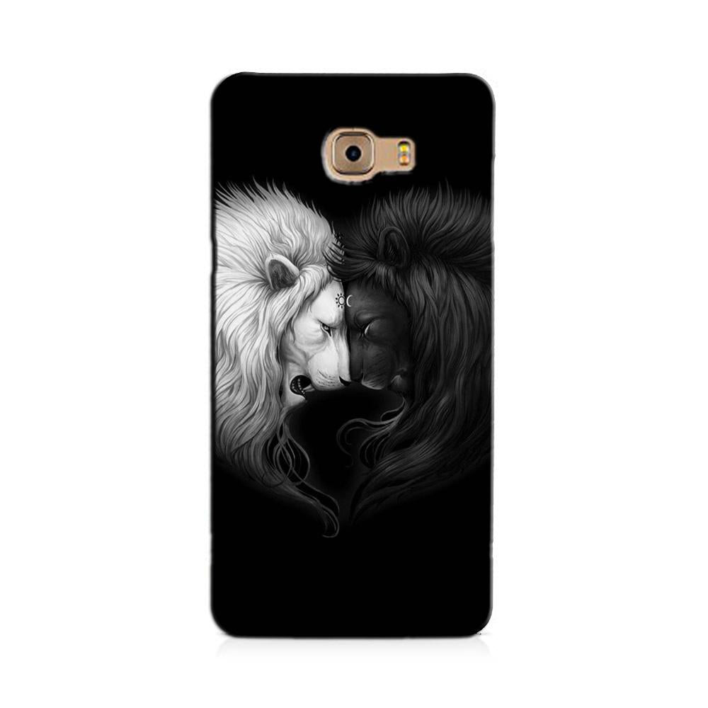 Dark White Lion Case for Galaxy C7/ C7 Pro  (Design - 140)