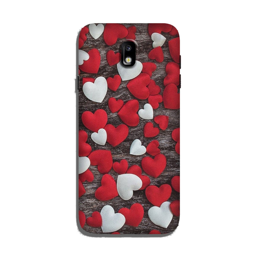 Red White Hearts Case for Galaxy J5 Pro  (Design - 105)