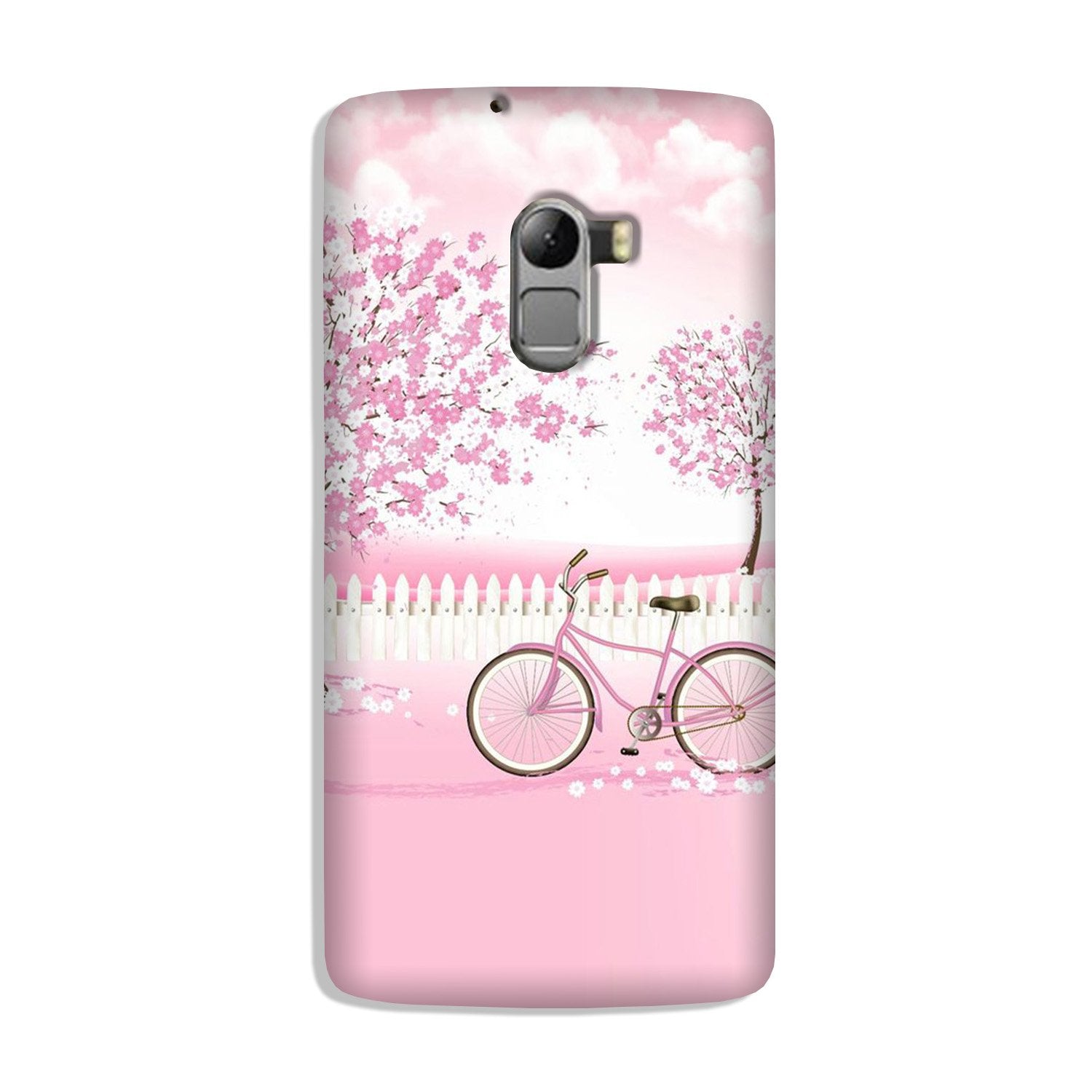 Pink Flowers Cycle Case for Lenovo K4 Note  (Design - 102)