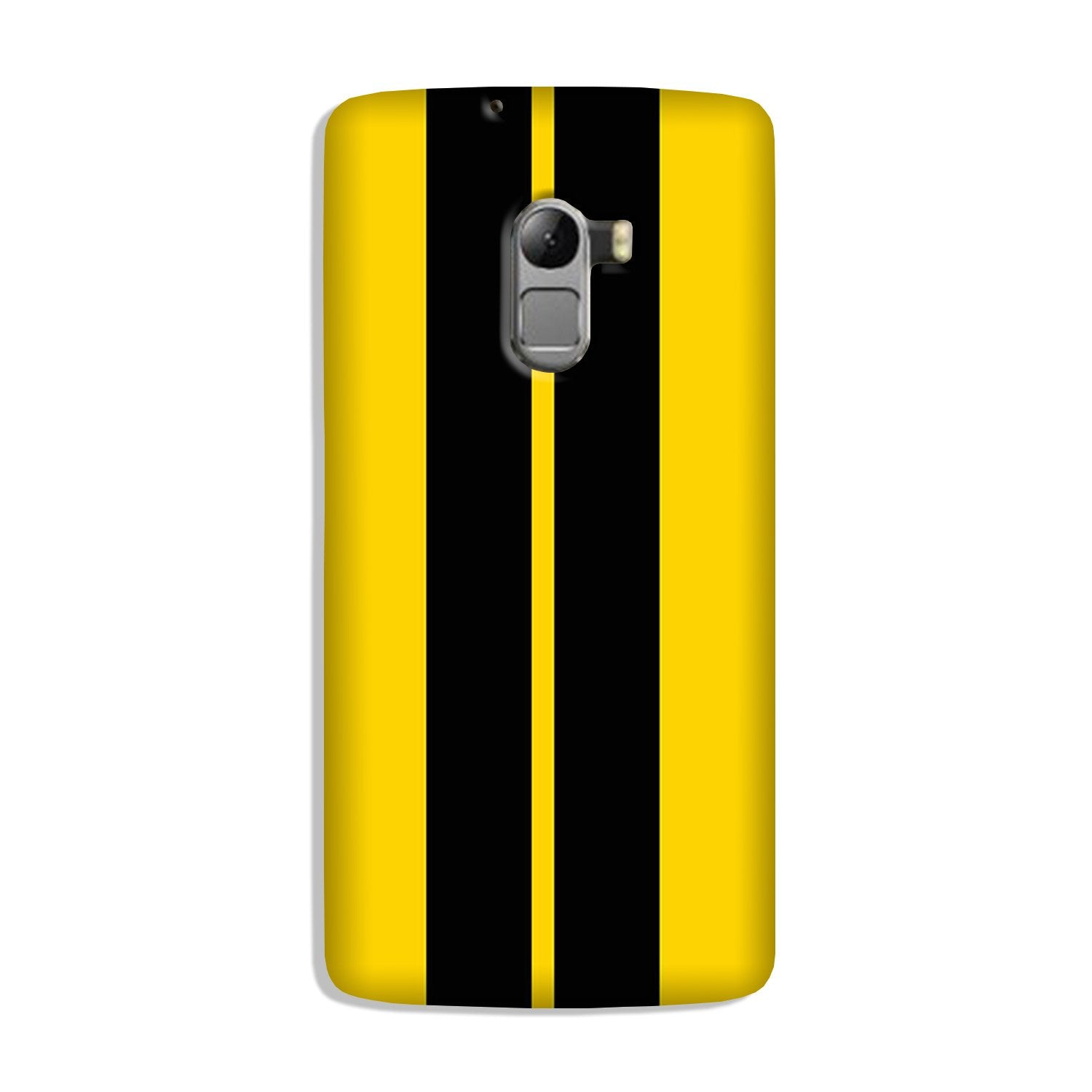 Black Yellow Pattern Mobile Back Case for Lenovo K4 Note (Design - 377)