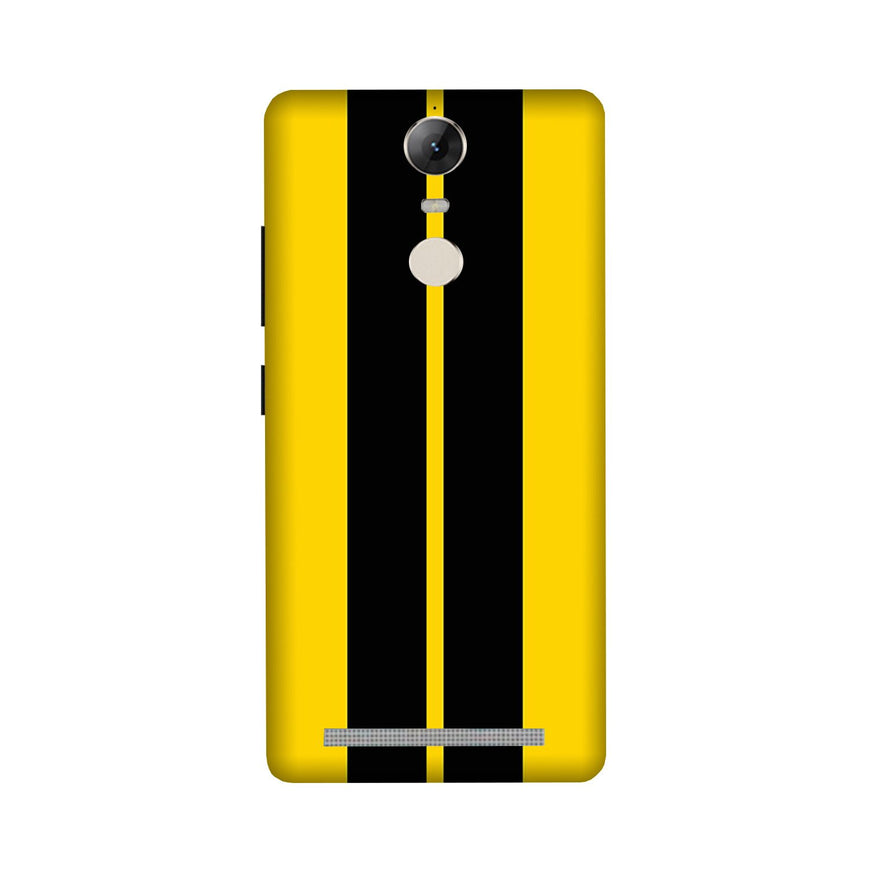 Black Yellow Pattern Mobile Back Case for Lenovo Vibe K5 Note (Design - 377)