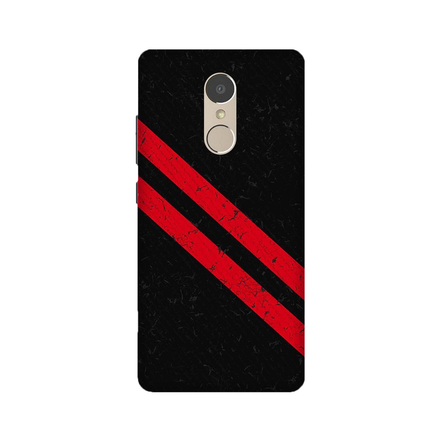 Black Red Pattern Mobile Back Case for Lenovo K6 Note (Design - 373)