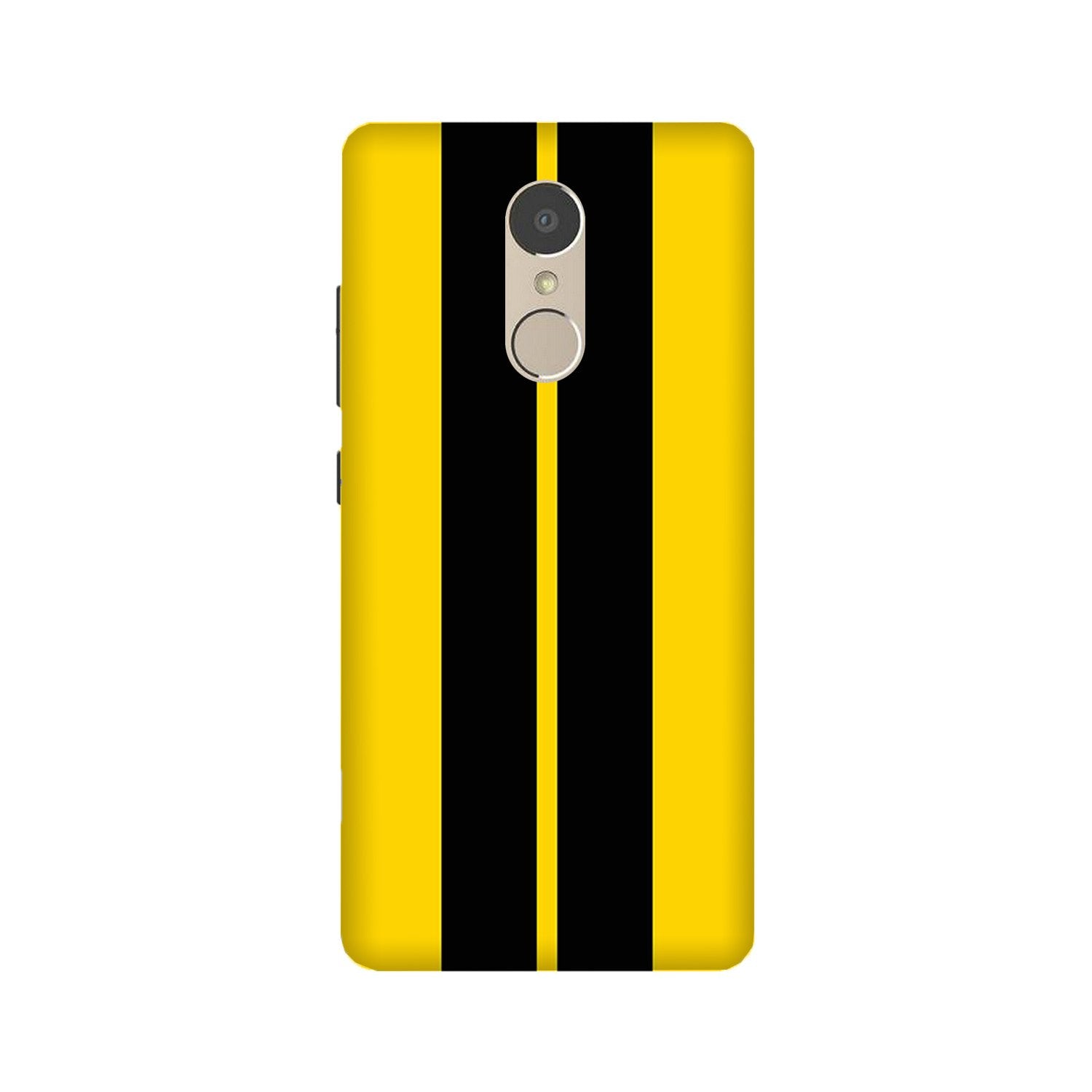 Black Yellow Pattern Mobile Back Case for Lenovo K6 / K6 Power (Design - 377)