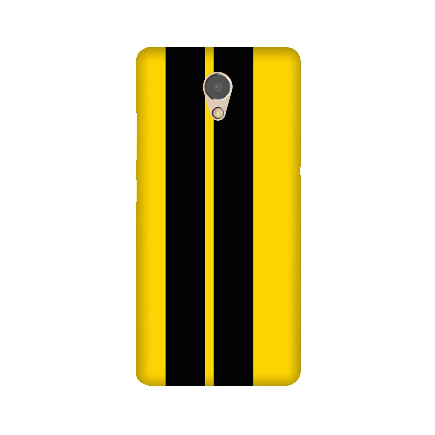 Black Yellow Pattern Mobile Back Case for Lenovo P2 (Design - 377)