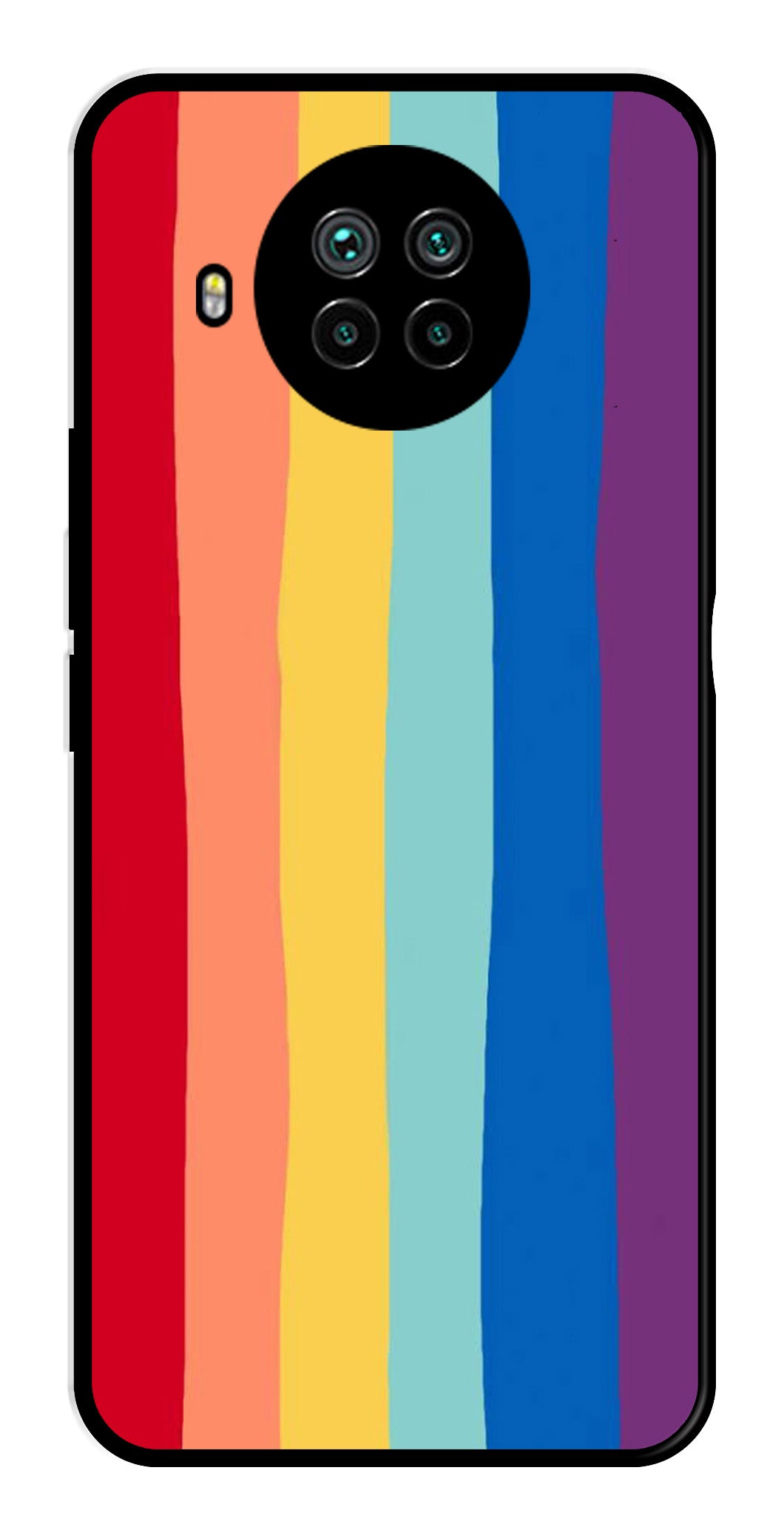 Rainbow MultiColor Metal Mobile Case for Xiaomi Mi 10i   (Design No -03)