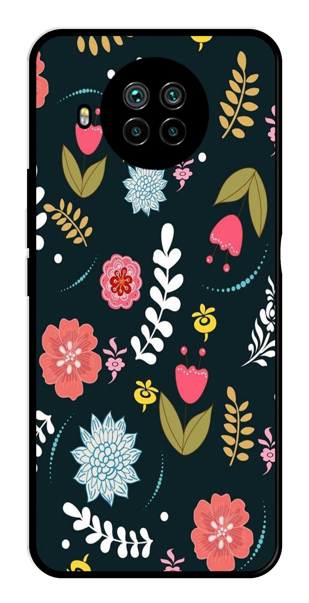 Floral Pattern2 Metal Mobile Case for Xiaomi Mi 10i   (Design No -12)