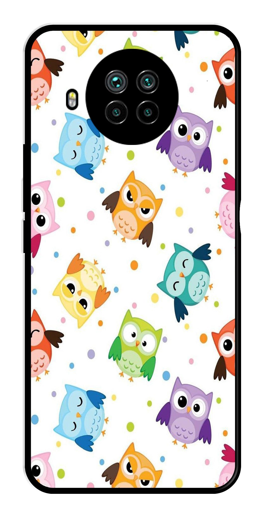 Owls Pattern Metal Mobile Case for Xiaomi Mi 10i   (Design No -20)