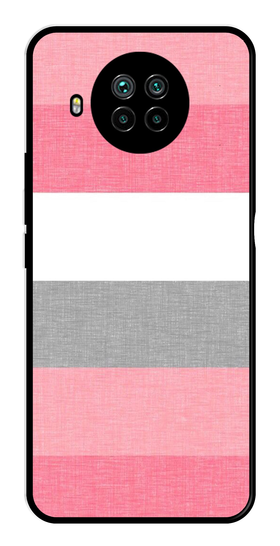 Pink Pattern Metal Mobile Case for Xiaomi Mi 10i   (Design No -23)