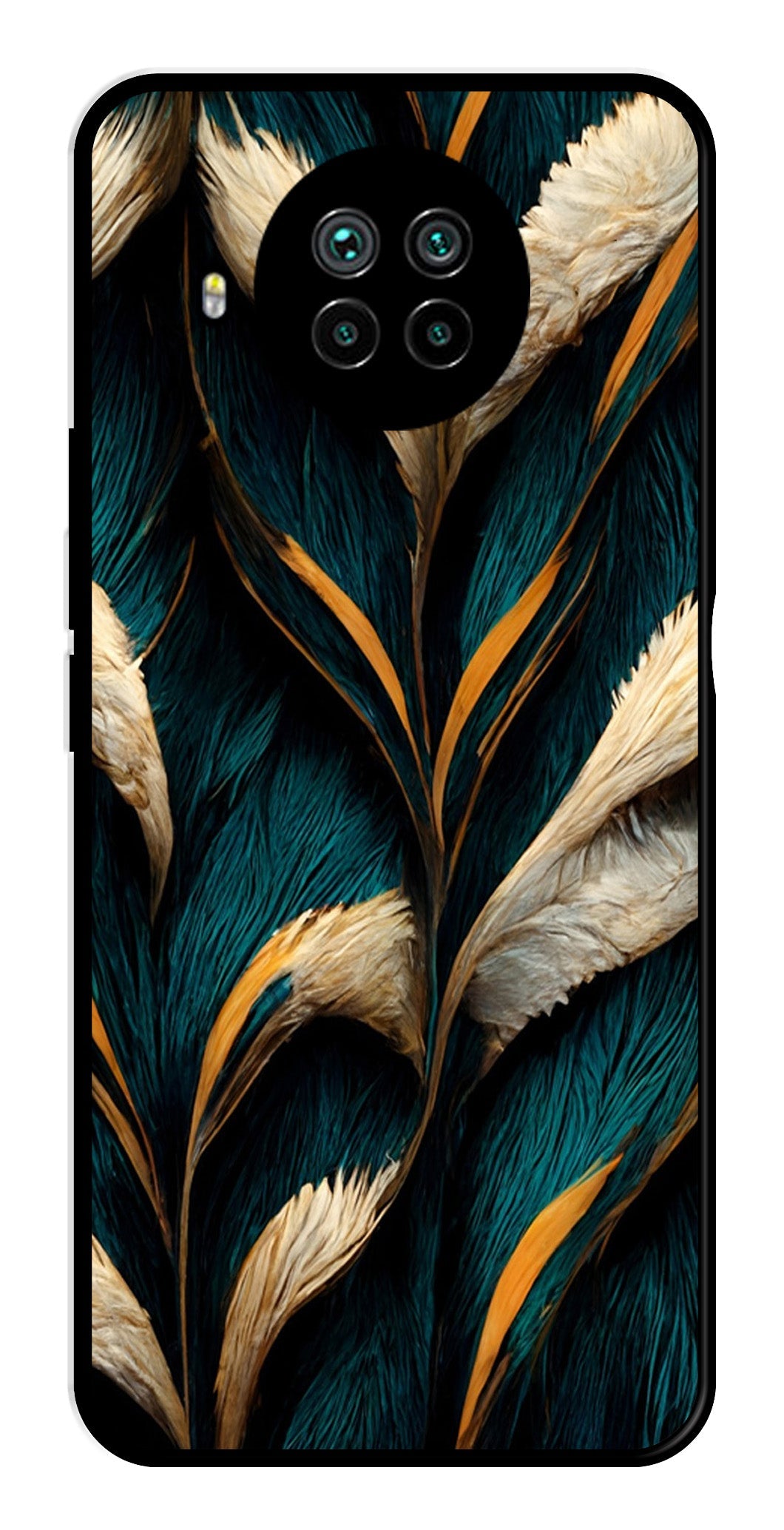 Feathers Metal Mobile Case for Xiaomi Mi 10i   (Design No -30)