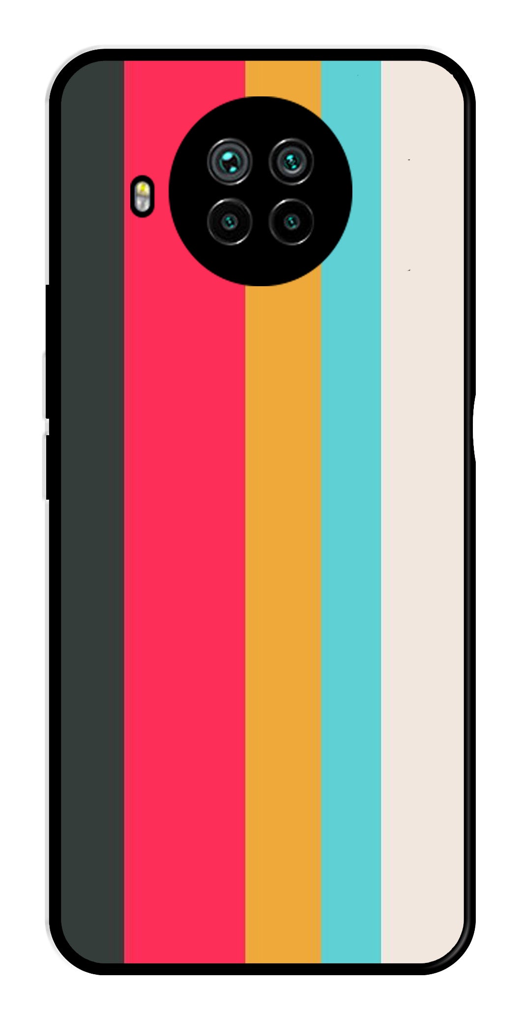 Muted Rainbow Metal Mobile Case for Xiaomi Mi 10i   (Design No -31)