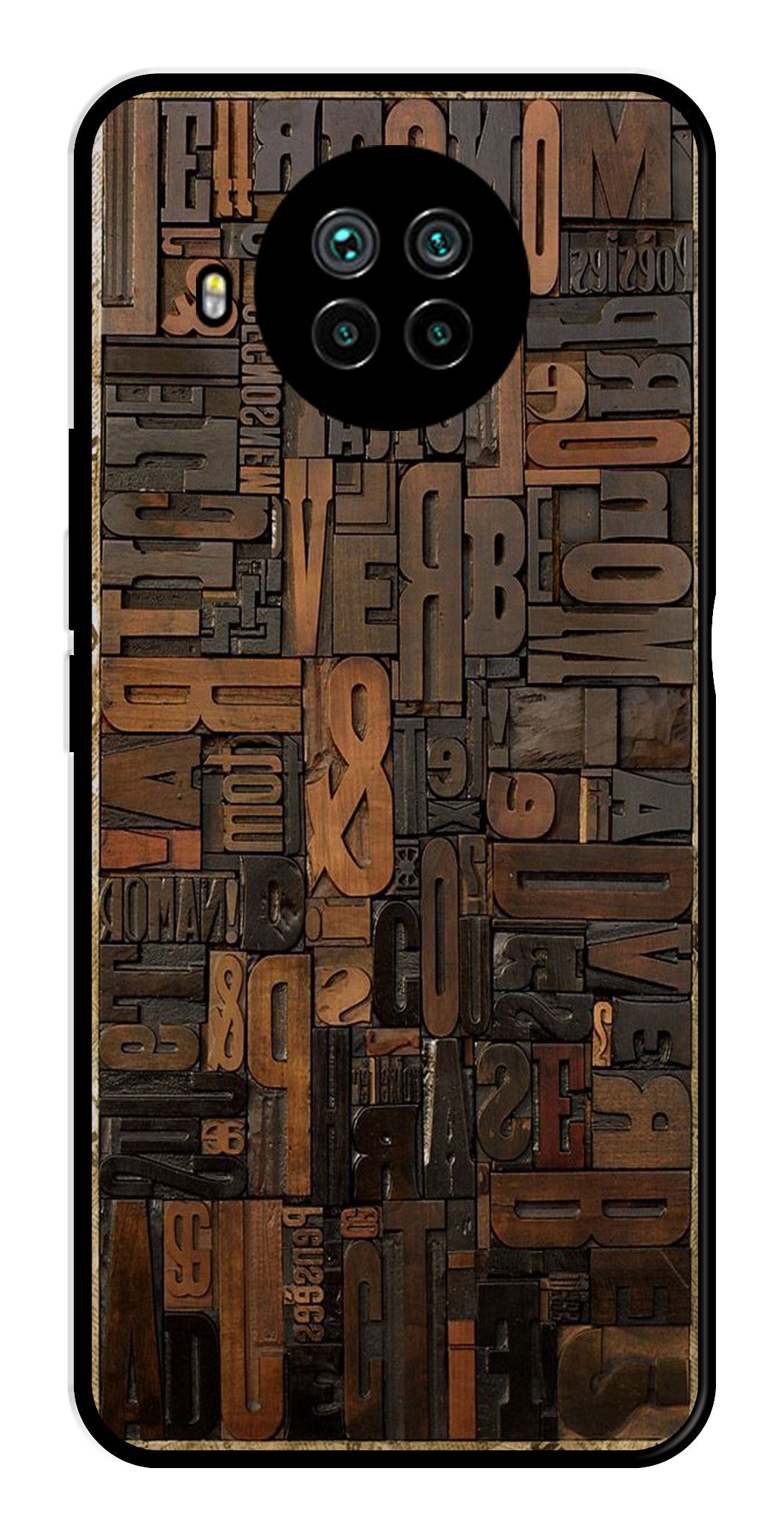 Alphabets Metal Mobile Case for Xiaomi Mi 10i   (Design No -32)