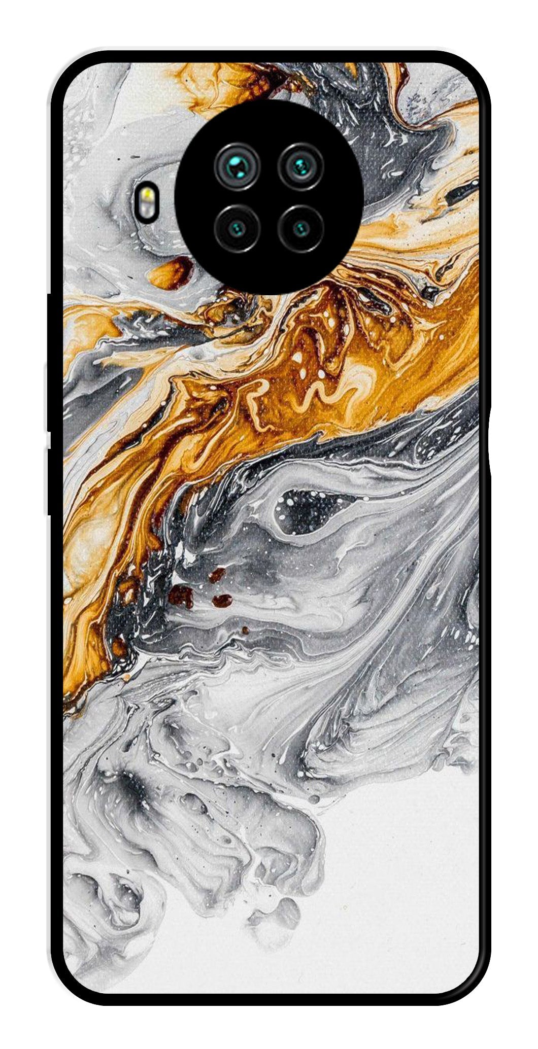 Marble Pattern Metal Mobile Case for Xiaomi Mi 10i   (Design No -36)