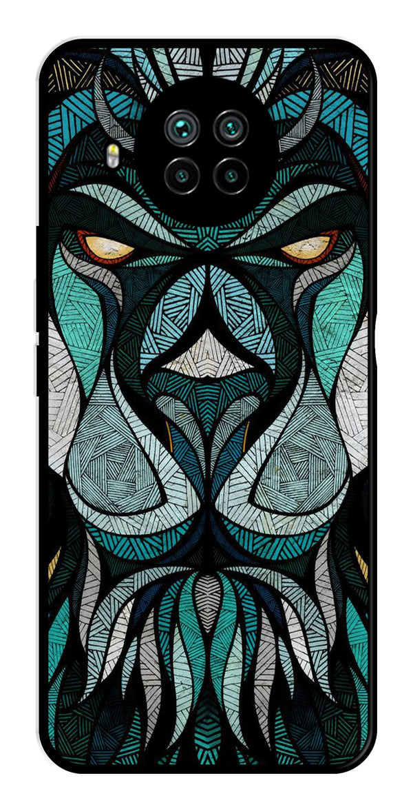 Lion Pattern Metal Mobile Case for Xiaomi Mi 10i   (Design No -40)