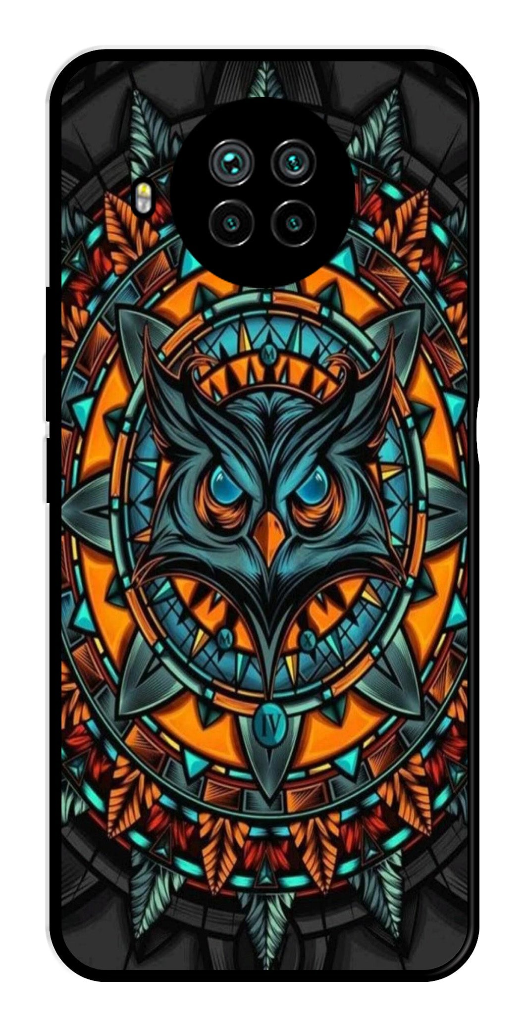 Owl Pattern Metal Mobile Case for Xiaomi Mi 10i   (Design No -42)