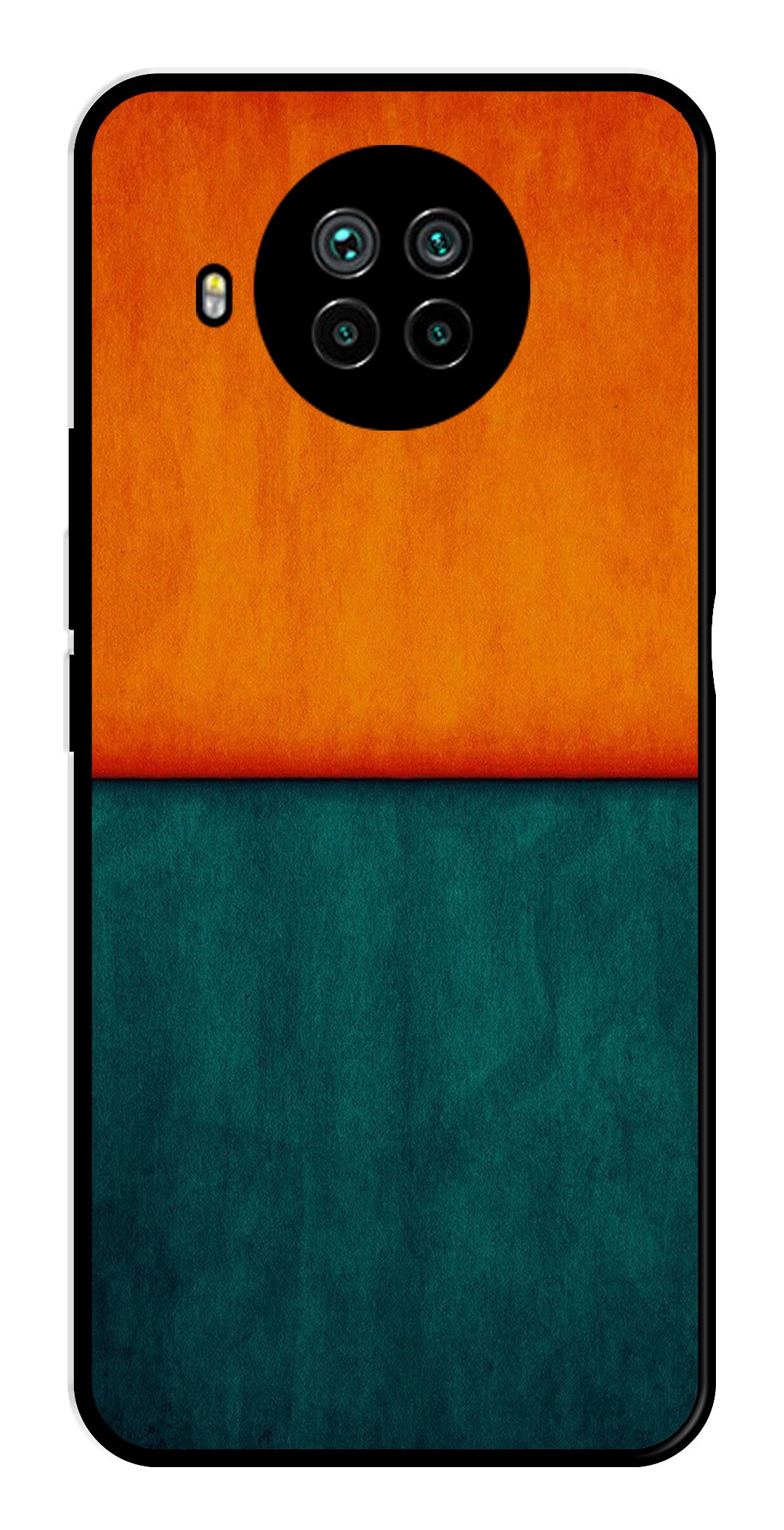 Orange Green Pattern Metal Mobile Case for Xiaomi Mi 10i   (Design No -45)