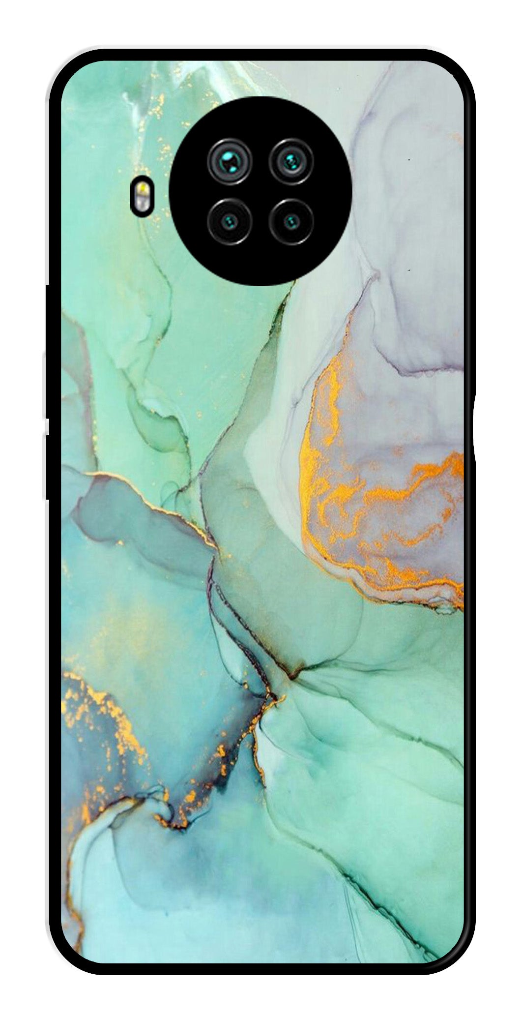 Marble Design Metal Mobile Case for Xiaomi Mi 10i   (Design No -46)