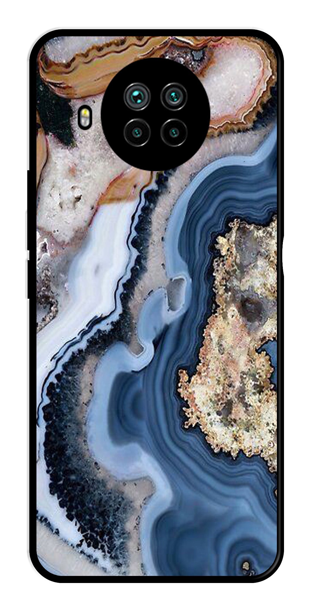 Marble Design Metal Mobile Case for Xiaomi Mi 10i   (Design No -53)