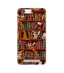 Book Shelf Mobile Back Case for Gionee M5 (Design - 390)