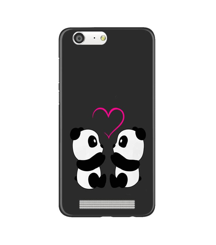 Panda Love Mobile Back Case for Gionee M5 (Design - 398)