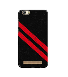Black Red Pattern Mobile Back Case for Gionee M5 Lite (Design - 373)