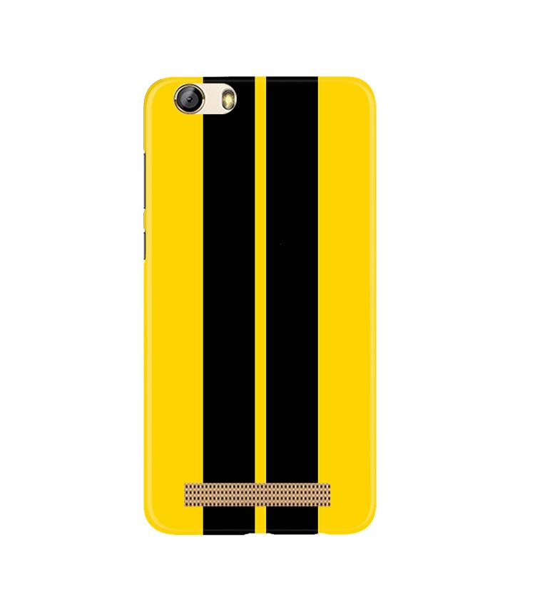 Black Yellow Pattern Mobile Back Case for Gionee M5 Lite (Design - 377)