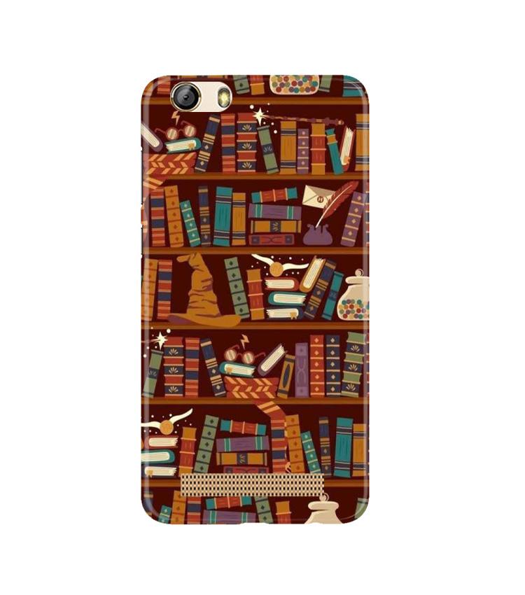Book Shelf Mobile Back Case for Gionee M5 Lite (Design - 390)