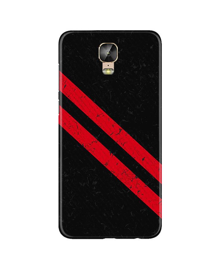Black Red Pattern Mobile Back Case for Gionee M5 Plus (Design - 373)
