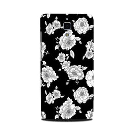 White flowers Black Background Case for Mi 4