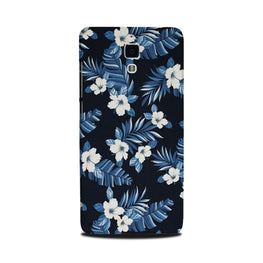 White flowers Blue Background2 Case for Mi 4