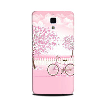 Pink Flowers Cycle Mobile Back Case for Mi 4  (Design - 102)