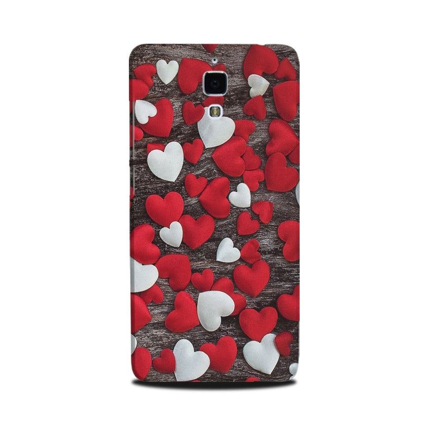 Red White Hearts Case for Mi 4  (Design - 105)