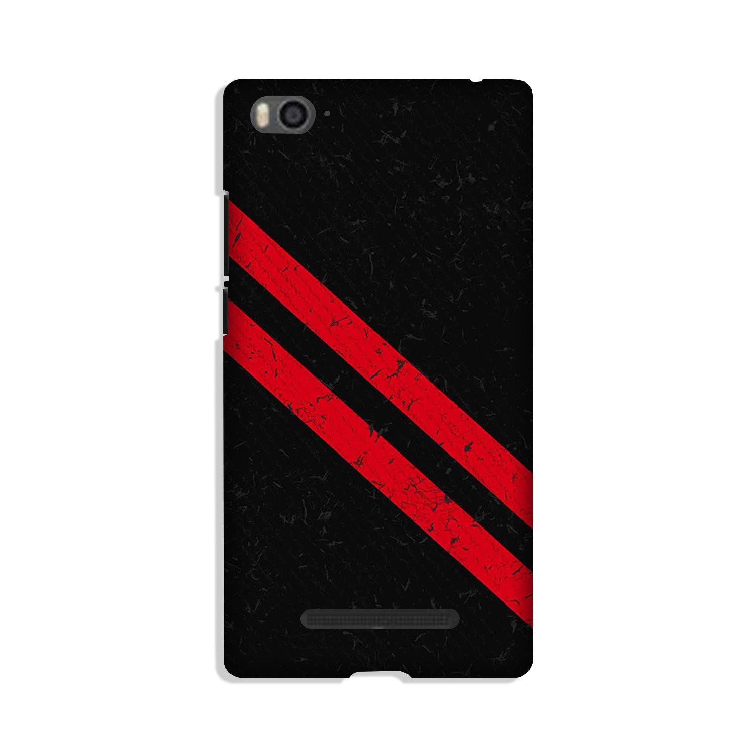 Black Red Pattern Mobile Back Case for Xiaomi Mi 4i (Design - 373)